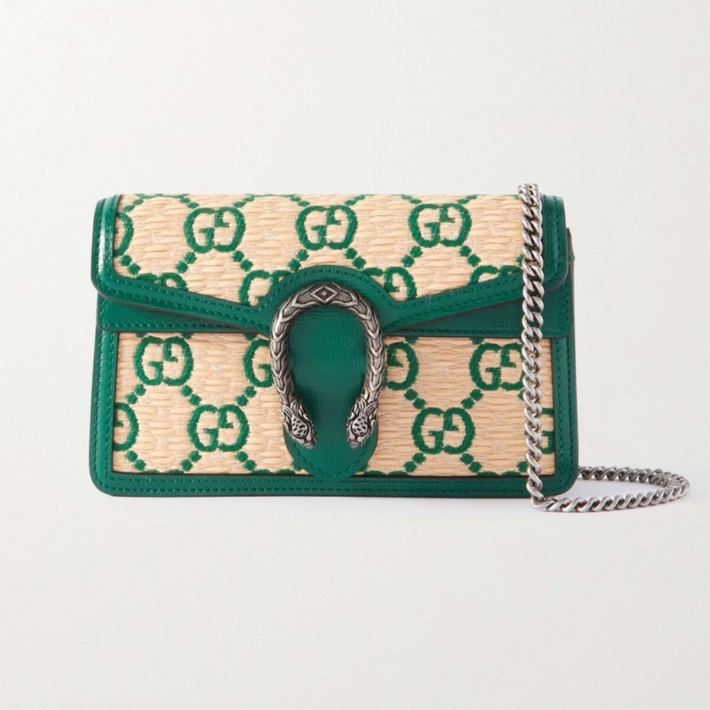 *SOLD* Gucci Dionysus Super Mini Bag 'Green GG Straw Effect'